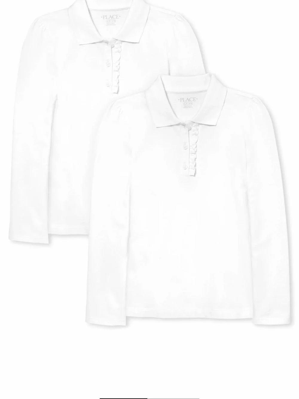 The Children's Place White Long-Sleeve Polo Top - 2 Pack